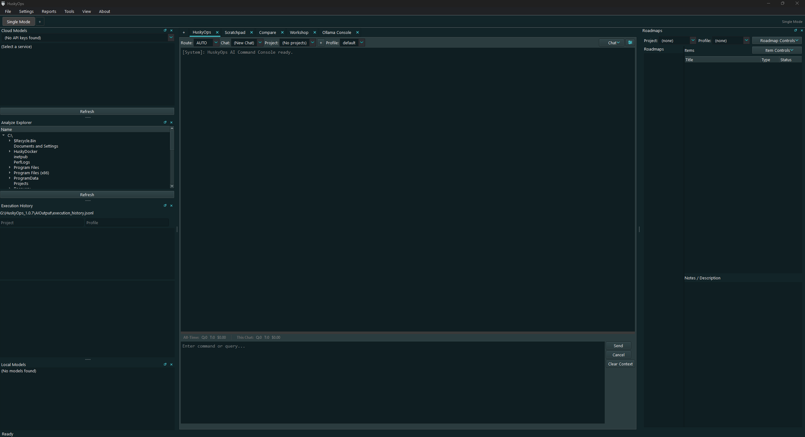 HuskyOps main interface
